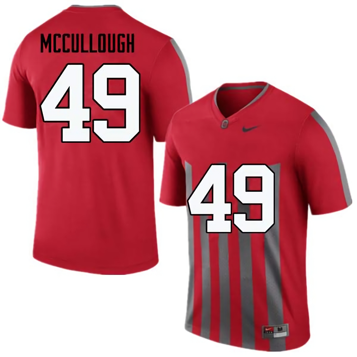 Liam McCullough Ohio State Buckeyes Men's NCAA #49 Nike Throwback Red College Stitched Football Jersey GKZ5556HR